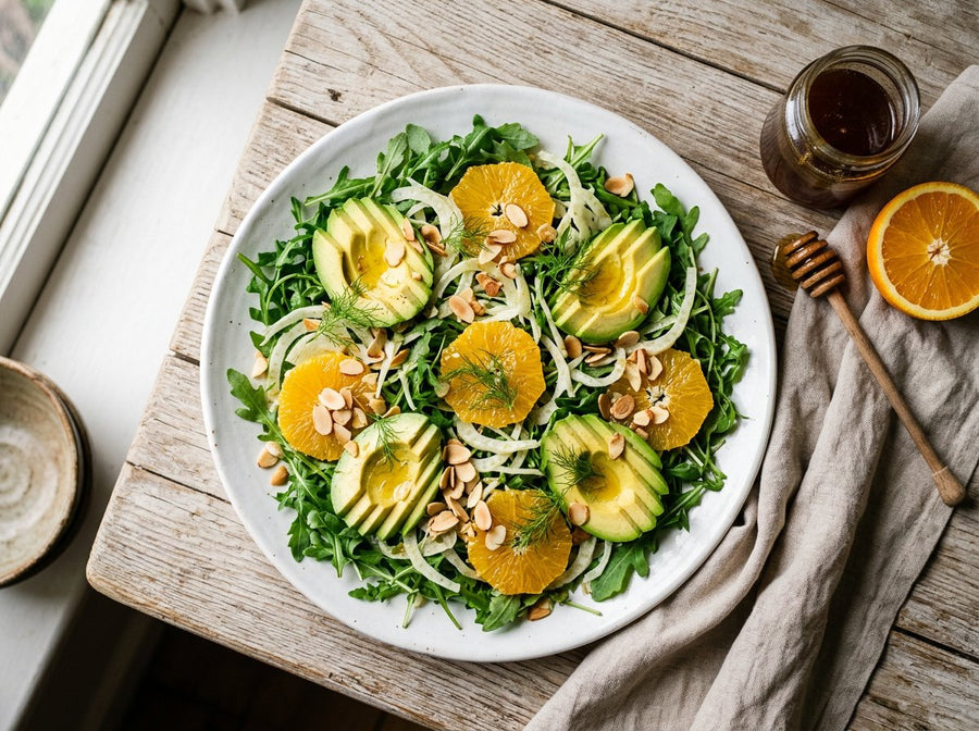 Avocado, Orange & Fennel Salad with Manuka Honey Dressing